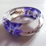 Flower Resin Bracelet, Style #9: Purple Flowers