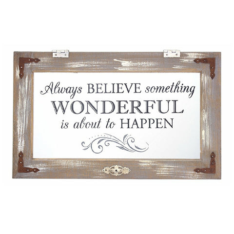 Home Décor - "Always Believe Something Wonderful Is About to Happen" Wall Accent