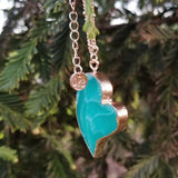 Hopeful Heart Necklace - Natural Stone/Rose Gold Color