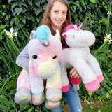 Large White Unicorn & Donated Stuffed Animal