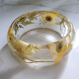 Flower Resin Bracelet, Style #10: Yellow Daisies