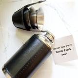 Bottle Flask with Two Hidden Shot Glasses