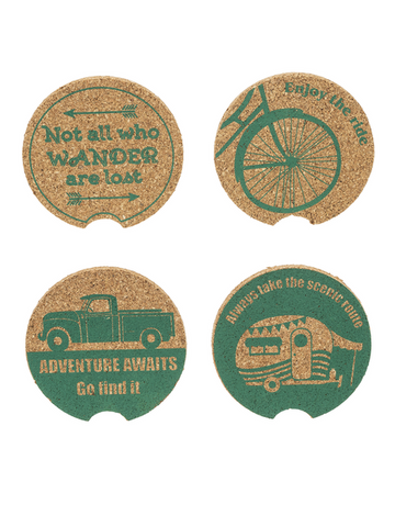 "Adventure Awaits" Coasters (Set of 4)