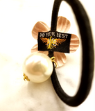 Flower & Pearl Hair Tie Bands, 2-Piece Pack