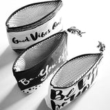 Inspirational Makeup Bags - Black & White With Tassels