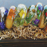 Flower Resin Bracelet, Style #6: Orange Daisies with Wood Accents