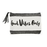 Inspirational Makeup Bags - Black & White With Tassels