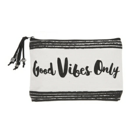 Inspirational Makeup Bags - Black & White With Tassels