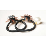 Flower & Pearl Hair Tie Bands, 2-Piece Pack