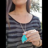 Hopeful Heart Necklace - Natural Stone/Rose Gold Color
