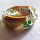 Resin Bangle Bracelets With Real Flowers