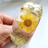 Flower Resin Bracelet, Style #10: Yellow Daisies