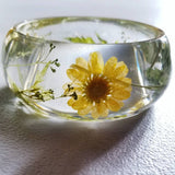 Flower Resin Bracelet, Style #10: Yellow Daisies