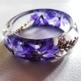 Flower Resin Bracelet, Style #9: Purple Flowers