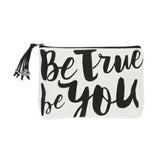 Inspirational Makeup Bags - Black & White With Tassels